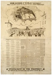 世界の終わりを描いたブロードサイド、ミラー幕屋のグランドアセンション、1844年